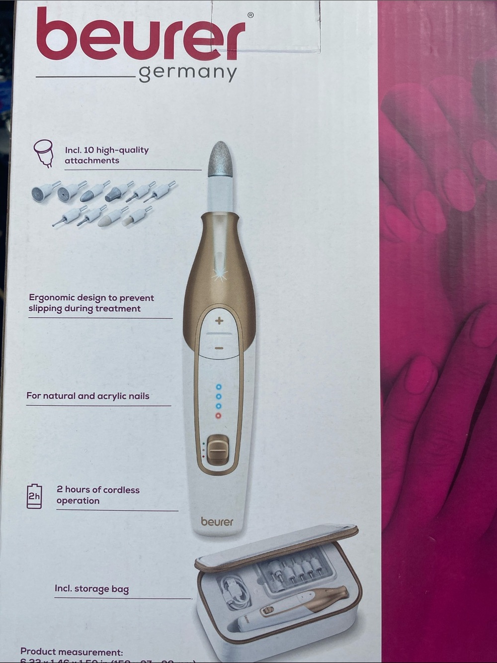 Electric Nail Care Kit — Gold/White Professional Manicure Set